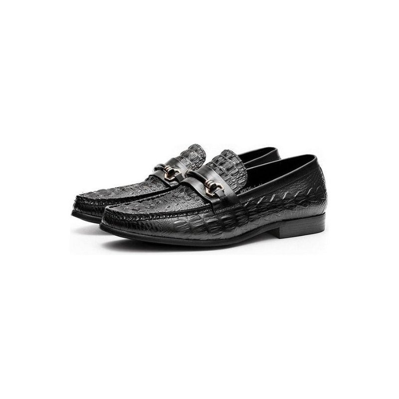 Loafers Heren Exotisch Leer Oxford-instappers - Zwart