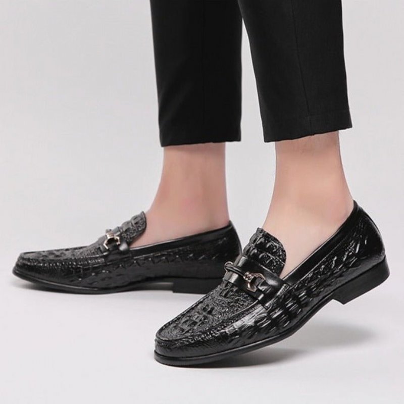 Loafers Heren Exotisch Leer Oxford-instappers - Zwart