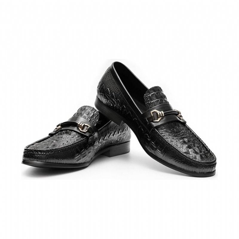 Loafers Heren Exotisch Leer Oxford-instappers - Zwart