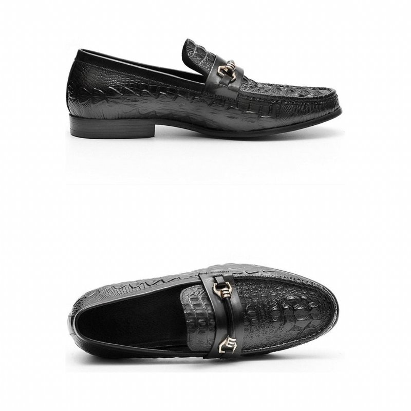 Loafers Heren Exotisch Leer Oxford-instappers - Zwart