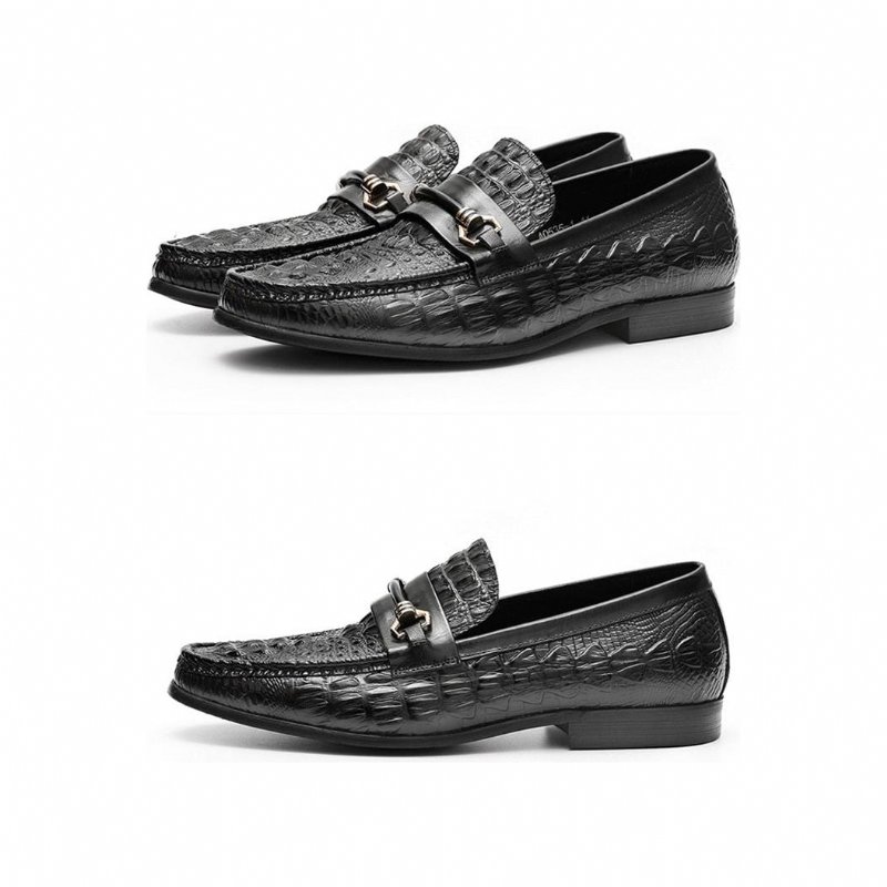 Loafers Heren Exotisch Leer Oxford-instappers - Zwart