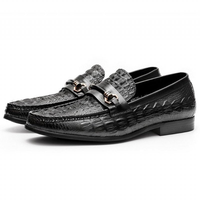 Loafers Heren Exotisch Leer Oxford-instappers - Zwart