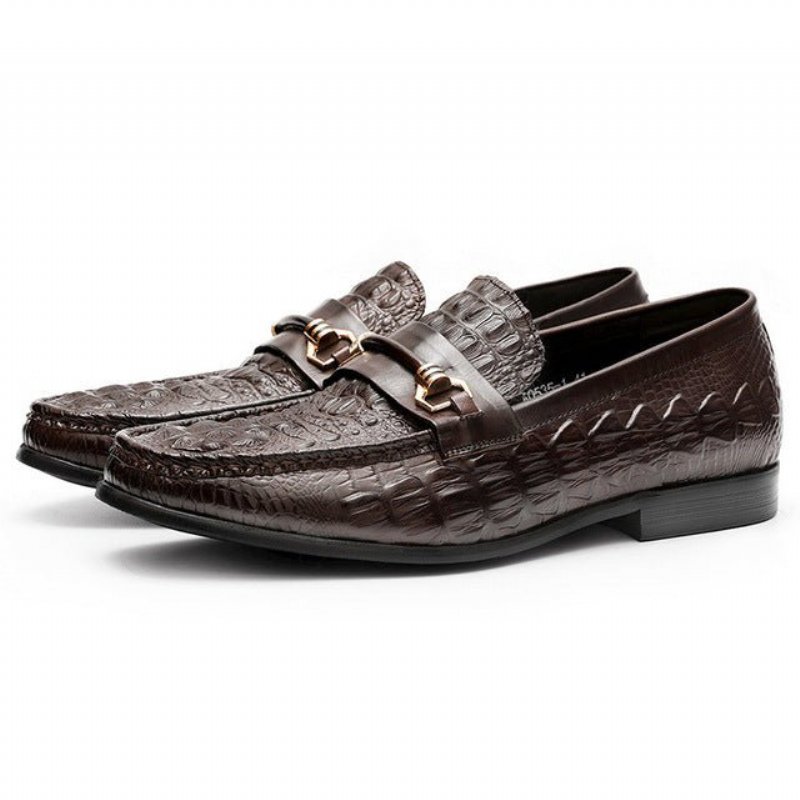 Loafers Heren Exotisch Leer Oxford-instappers - Koffie