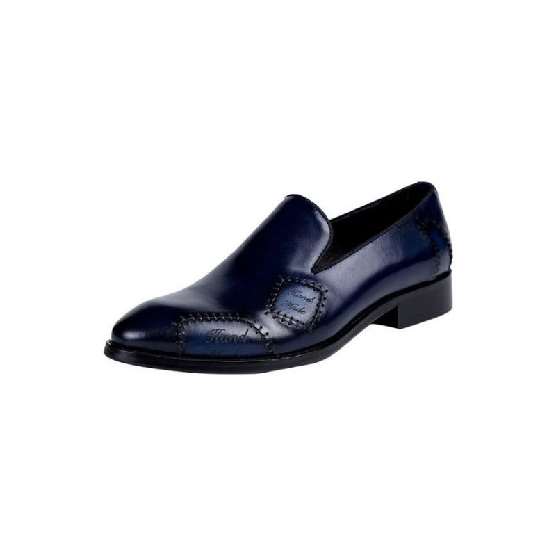 Loafers Heren Exotische Boss Lederen Instapbrogueloafers - Blauw