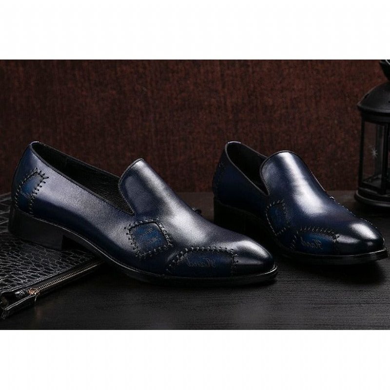 Loafers Heren Exotische Boss Lederen Instapbrogueloafers - Blauw