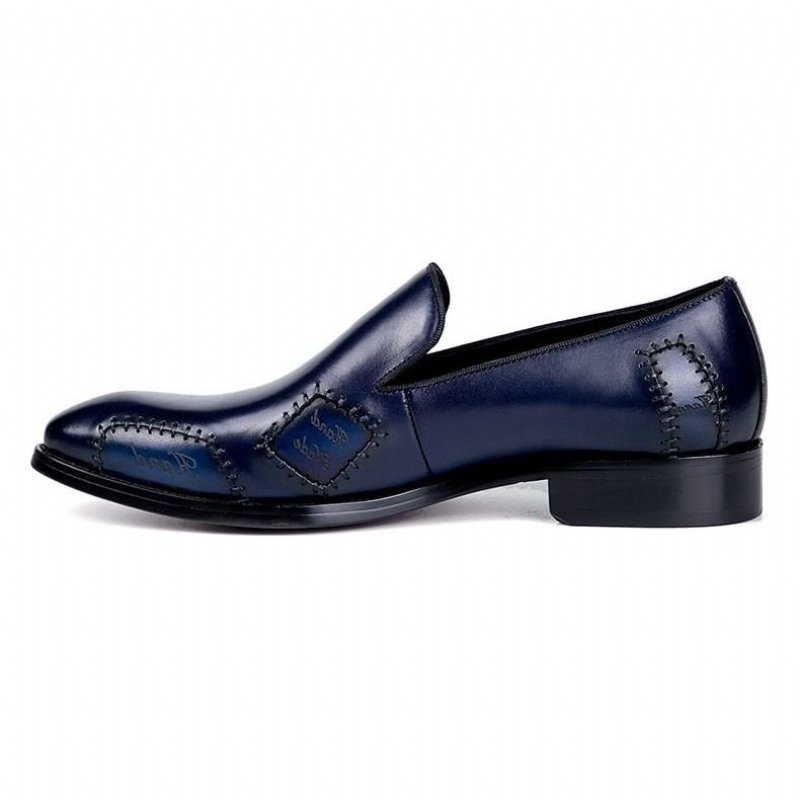 Loafers Heren Exotische Boss Lederen Instapbrogueloafers - Blauw