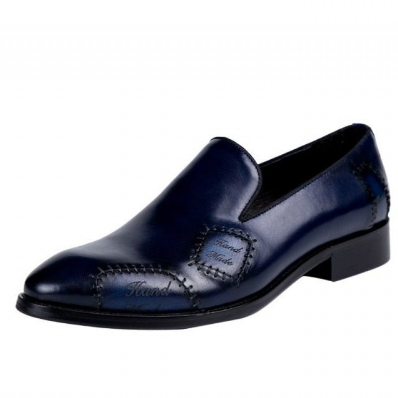 Loafers Heren Exotische Boss Lederen Instapbrogueloafers - Blauw