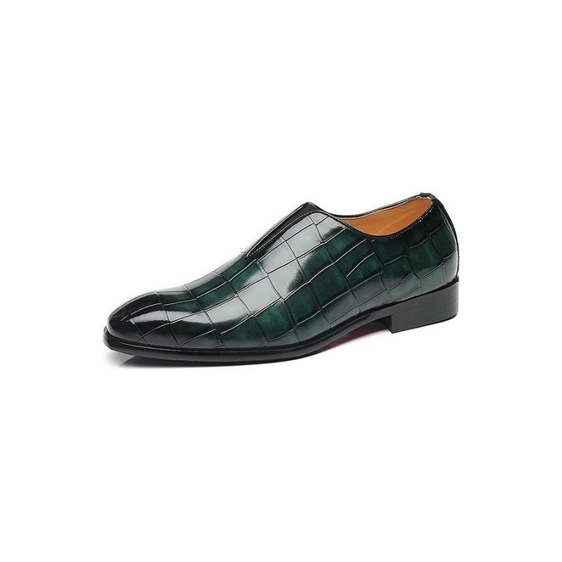 Loafers Heren Exotische Brogueschoenen Met Puntige Neus - Groen