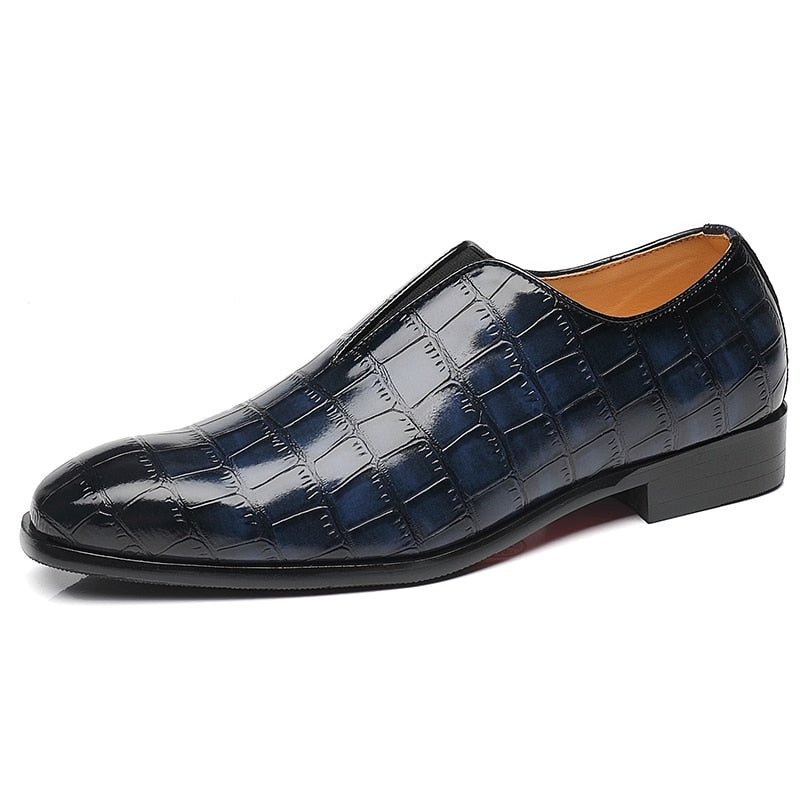 Loafers Heren Exotische Brogueschoenen Met Puntige Neus - Blauw