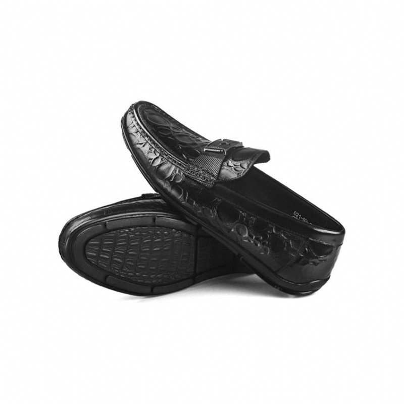 Loafers Heren Exotische Chique Crocflex Instaploafers - Zwart 2