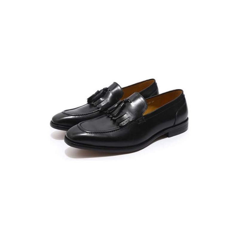 Loafers Heren Exotische Elegantie Ademende Leren Instappers - Zwart