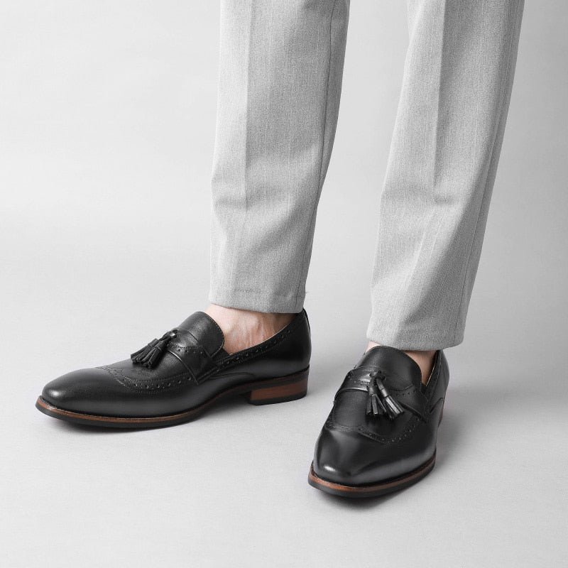 Loafers Heren Exotische Instapbrogueloafers - Zwart