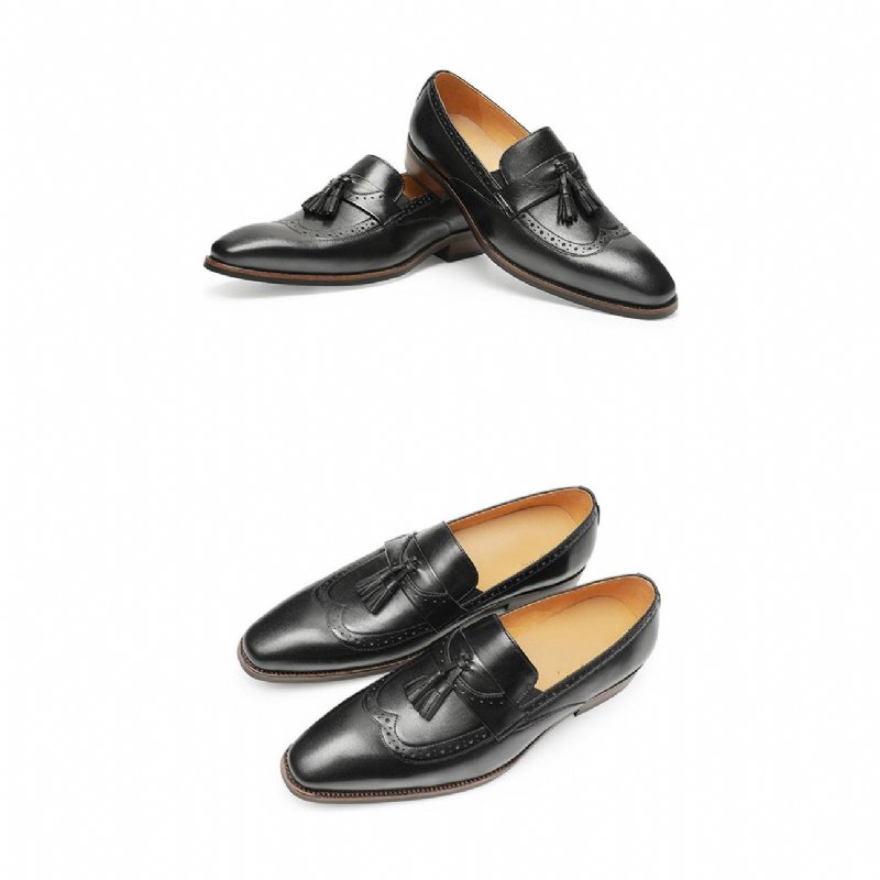 Loafers Heren Exotische Instapbrogueloafers - Zwart