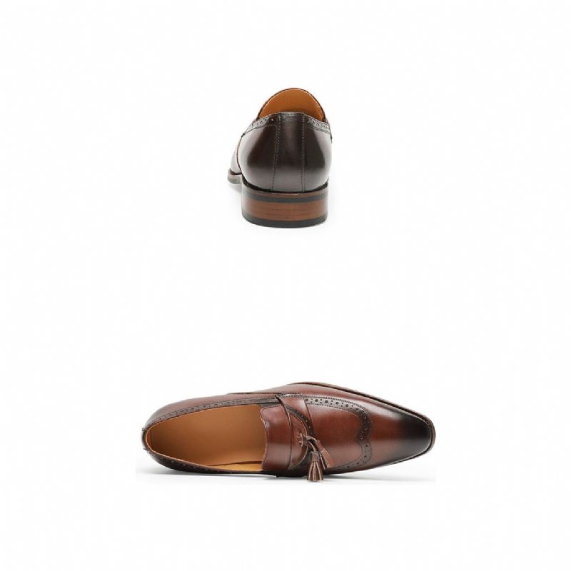 Loafers Heren Exotische Instapbrogueloafers - Bruin