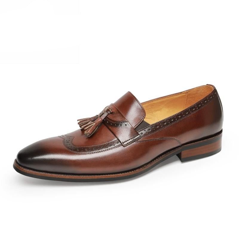 Loafers Heren Exotische Instapbrogueloafers - Bruin