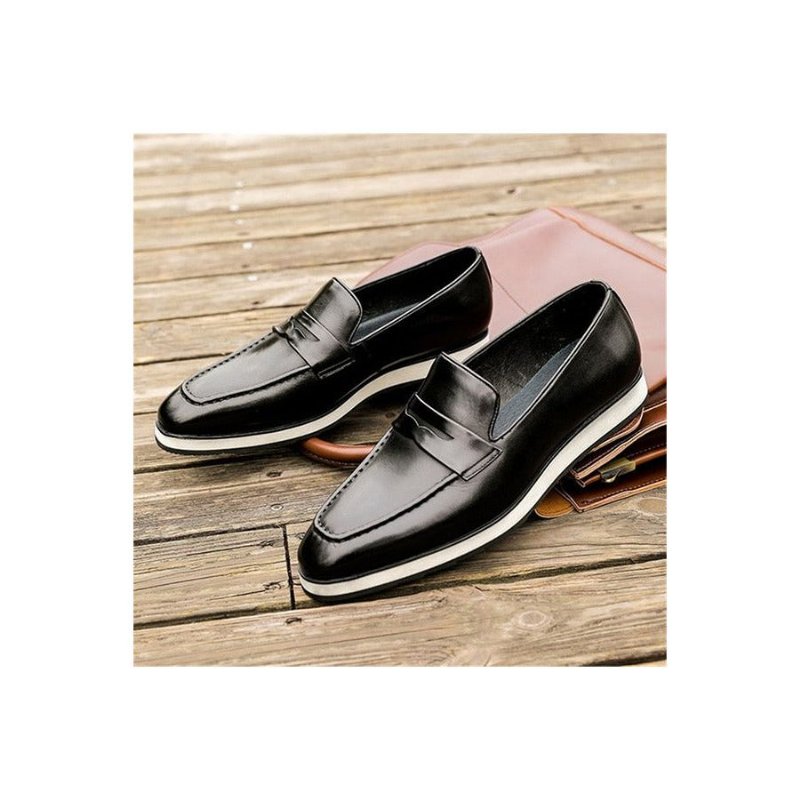 Loafers Heren Exotische Instapbrogues Met Puntige Neus - Zwart