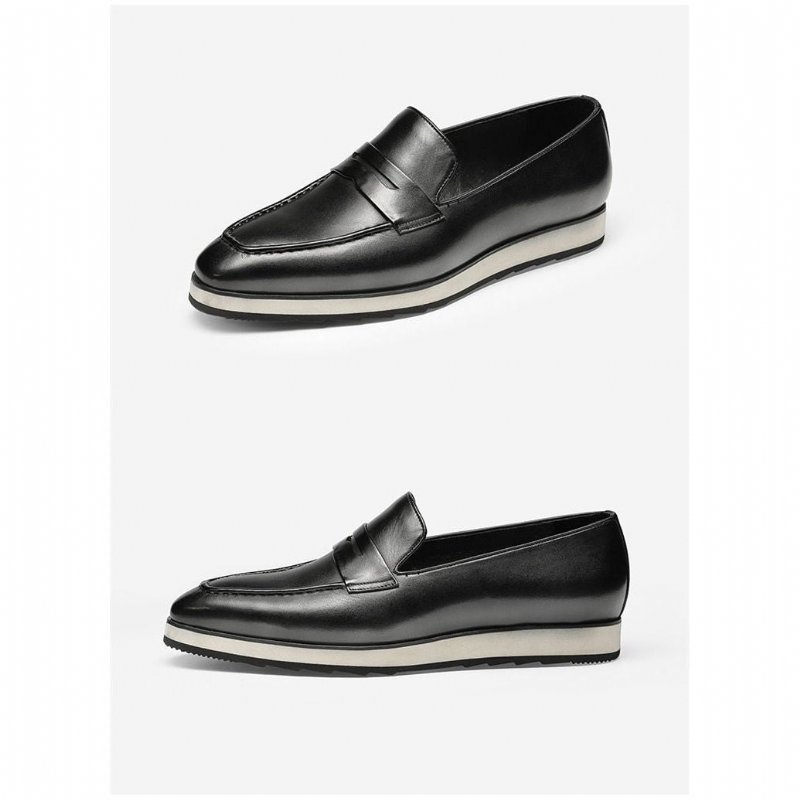 Loafers Heren Exotische Instapbrogues Met Puntige Neus - Zwart