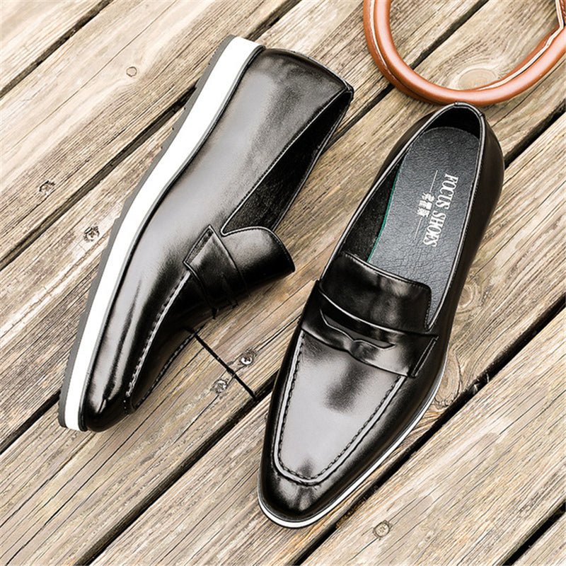 Loafers Heren Exotische Instapbrogues Met Puntige Neus - Zwart