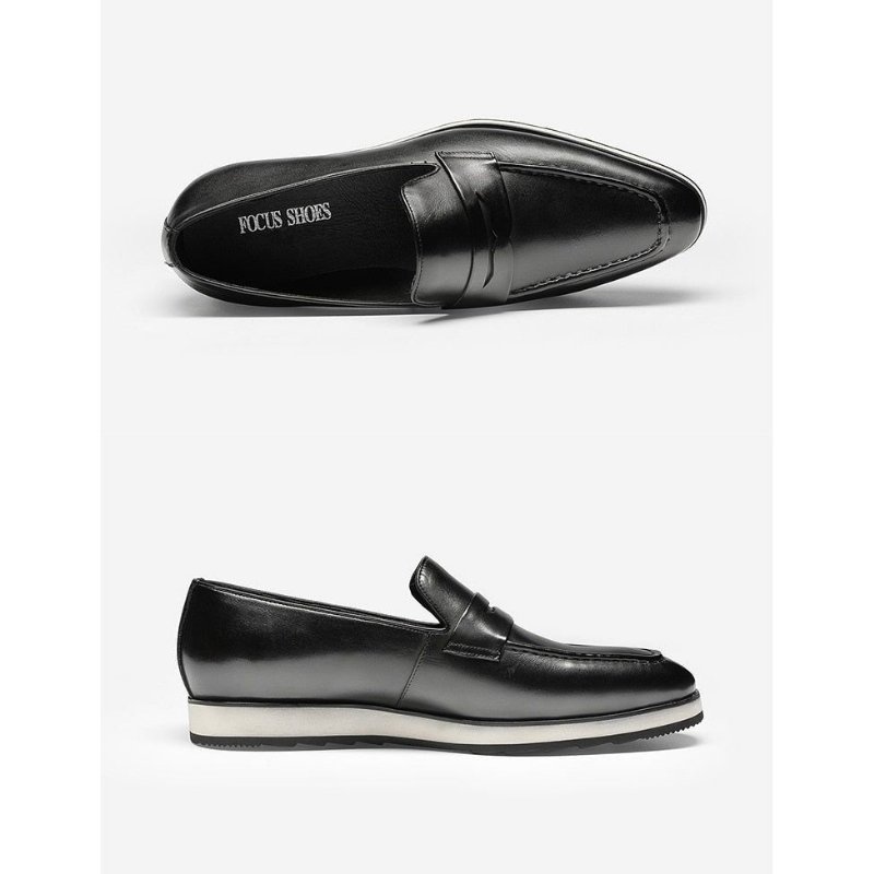 Loafers Heren Exotische Instapbrogues Met Puntige Neus - Zwart