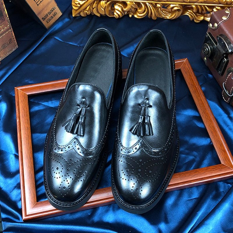 Loafers Heren Exotische Instapbrogueschoenen - Zwart