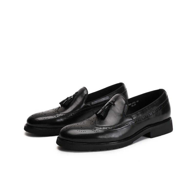 Loafers Heren Exotische Instapbrogueschoenen - Zwart