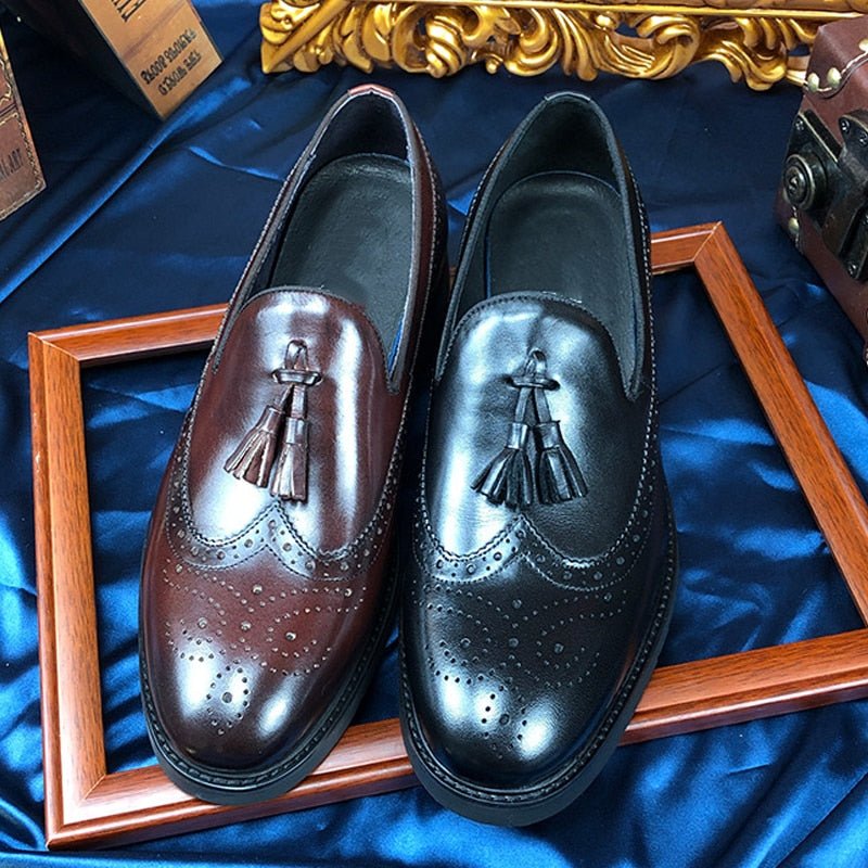 Loafers Heren Exotische Instapbrogueschoenen - Koffie