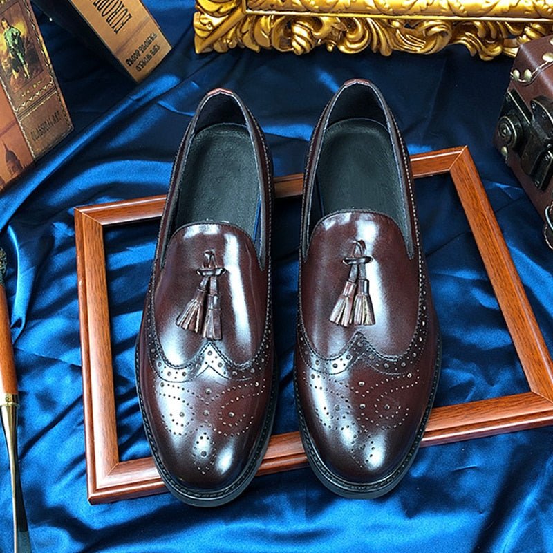 Loafers Heren Exotische Instapbrogueschoenen - Koffie