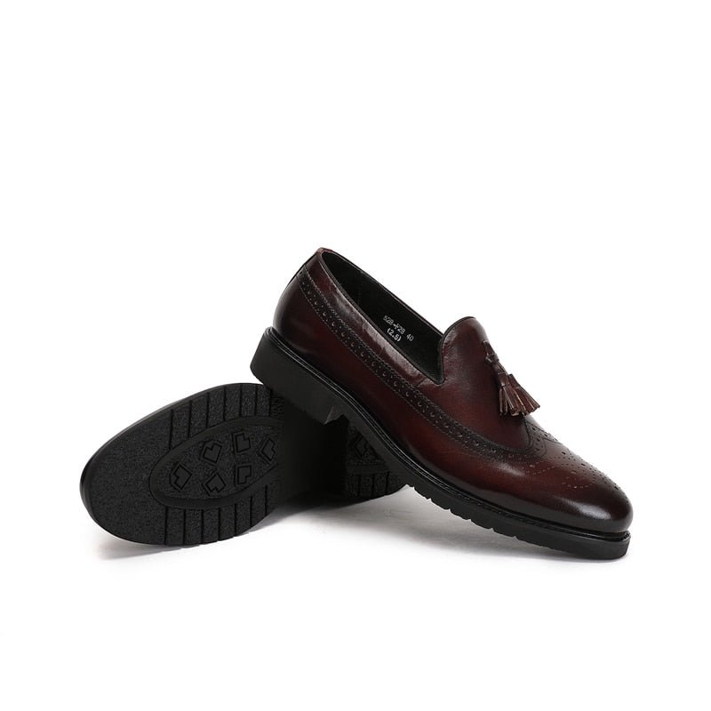 Loafers Heren Exotische Instapbrogueschoenen - Koffie