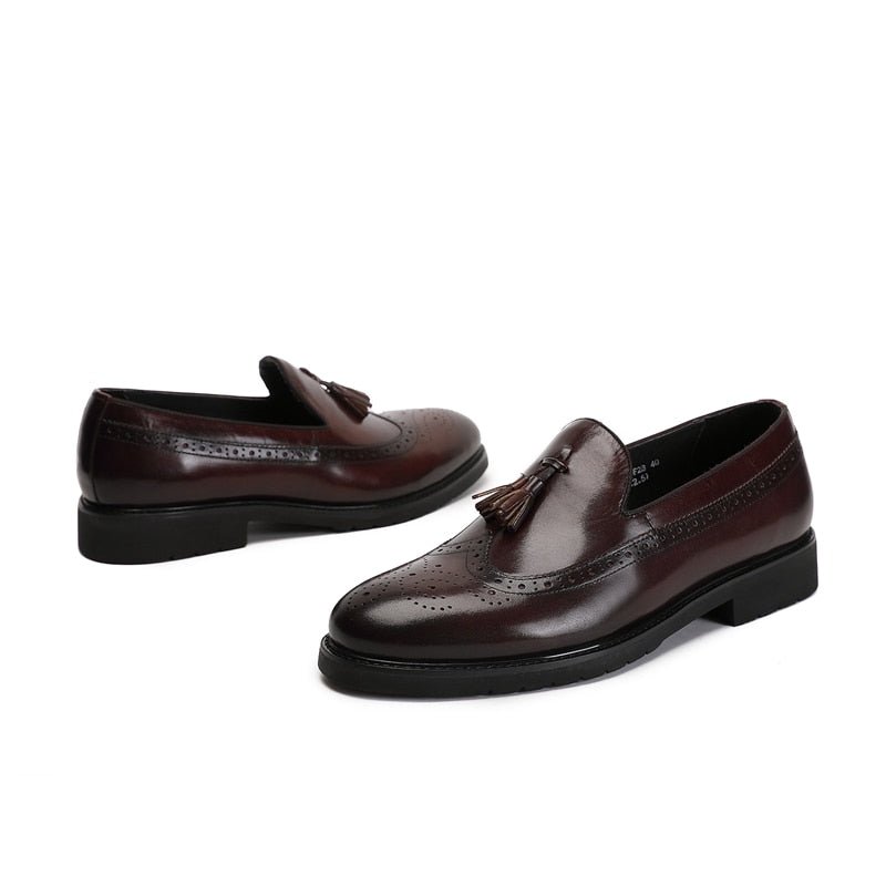 Loafers Heren Exotische Instapbrogueschoenen - Koffie