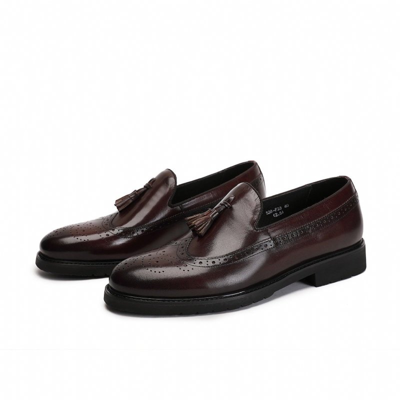 Loafers Heren Exotische Instapbrogueschoenen - Koffie