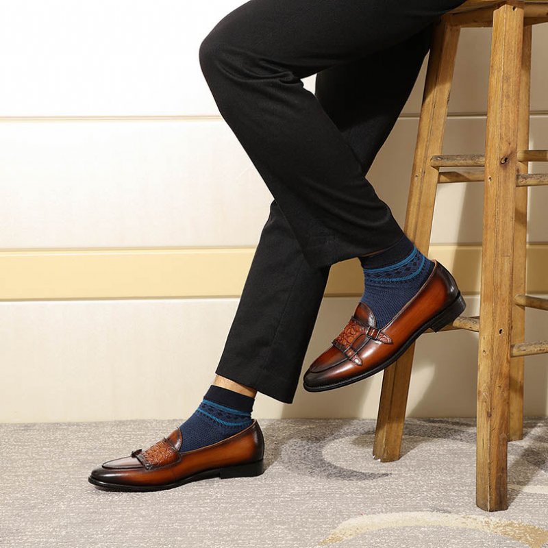 Loafers Heren Exotische Instaploafers - Koffie