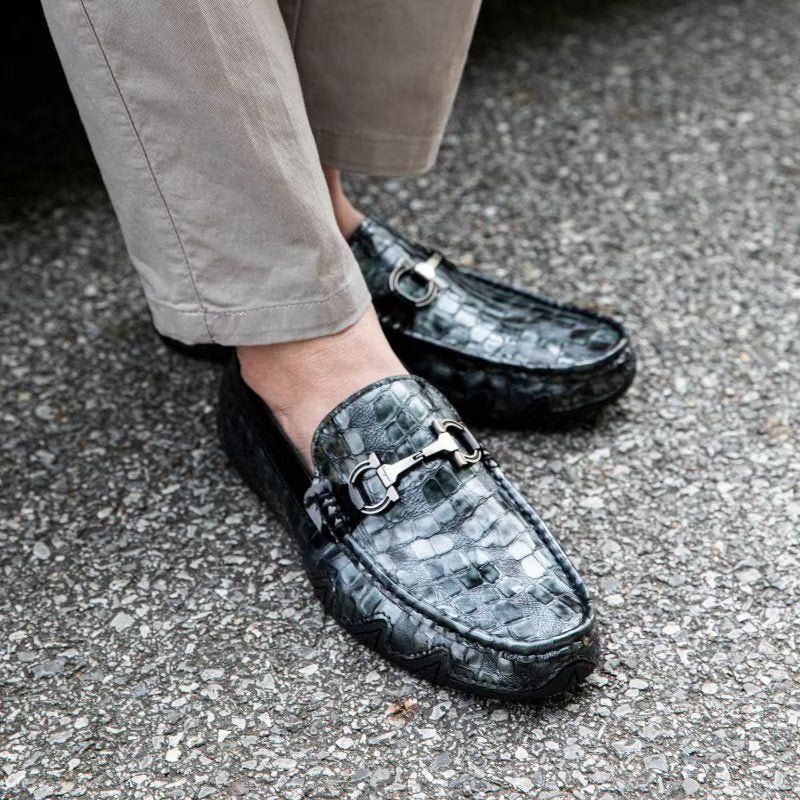 Loafers Heren Exotische Instaploafers Met Metalen Neus - Zwart