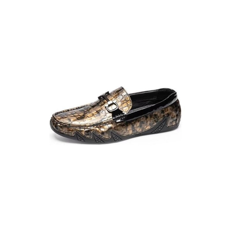 Loafers Heren Exotische Instaploafers Met Metalen Neus - Goud