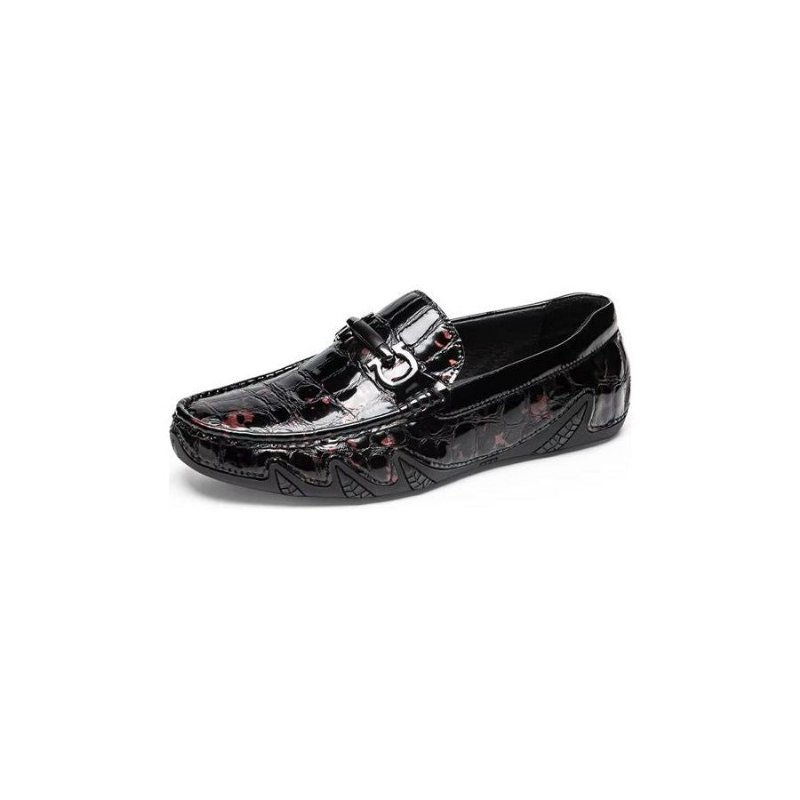 Loafers Heren Exotische Instaploafers Met Metalen Neus - Rood