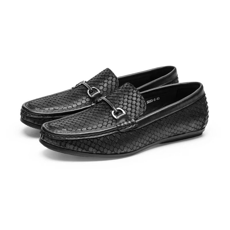 Loafers Heren Exotische Instaploafers Met Metalen Neus - Zwart