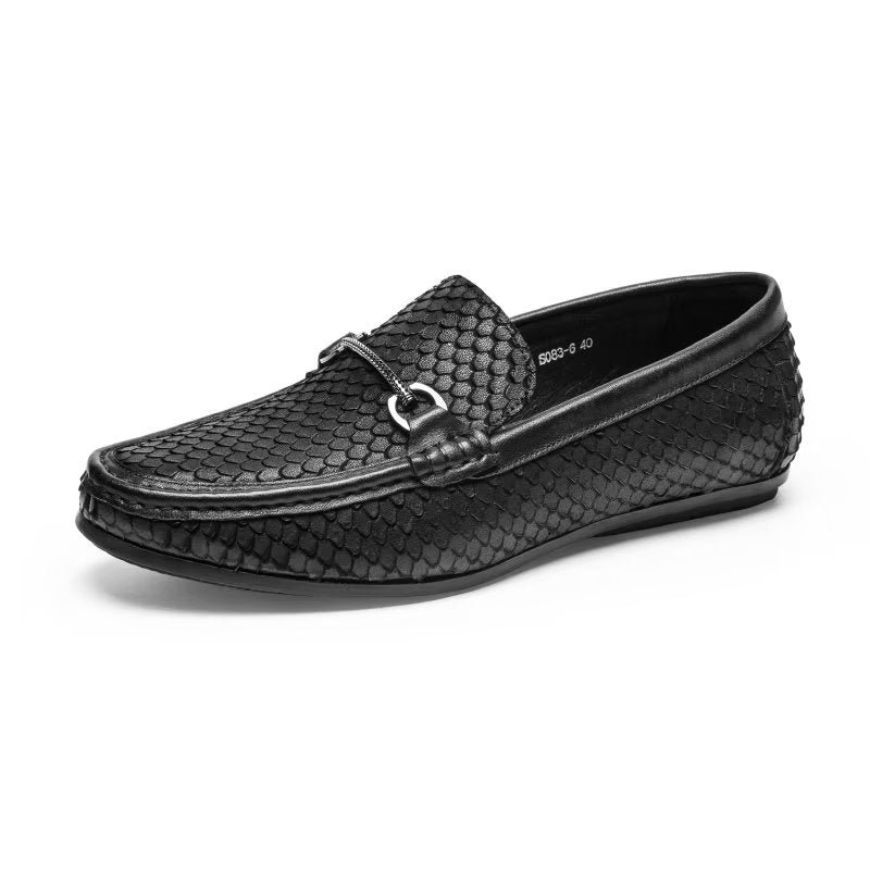 Loafers Heren Exotische Instaploafers Met Metalen Neus - Zwart