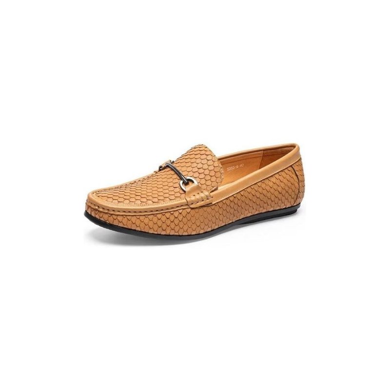 Loafers Heren Exotische Instaploafers Met Metalen Neus - Bruin