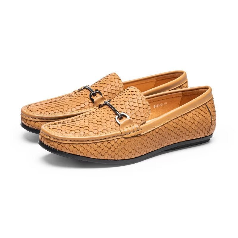 Loafers Heren Exotische Instaploafers Met Metalen Neus - Bruin