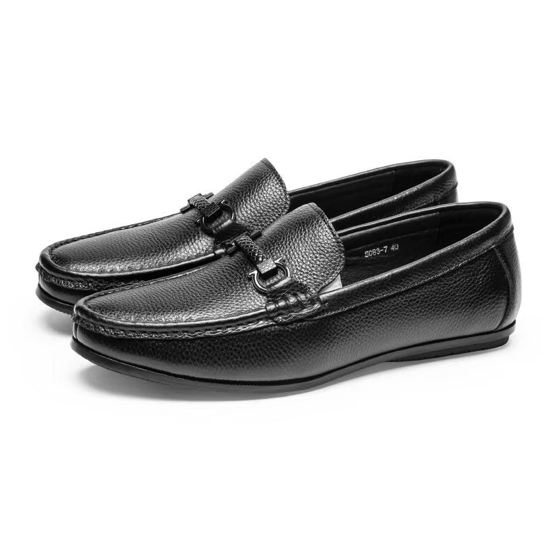 Loafers Heren Exotische Instaploafers Met Metalen Neus - Zwart