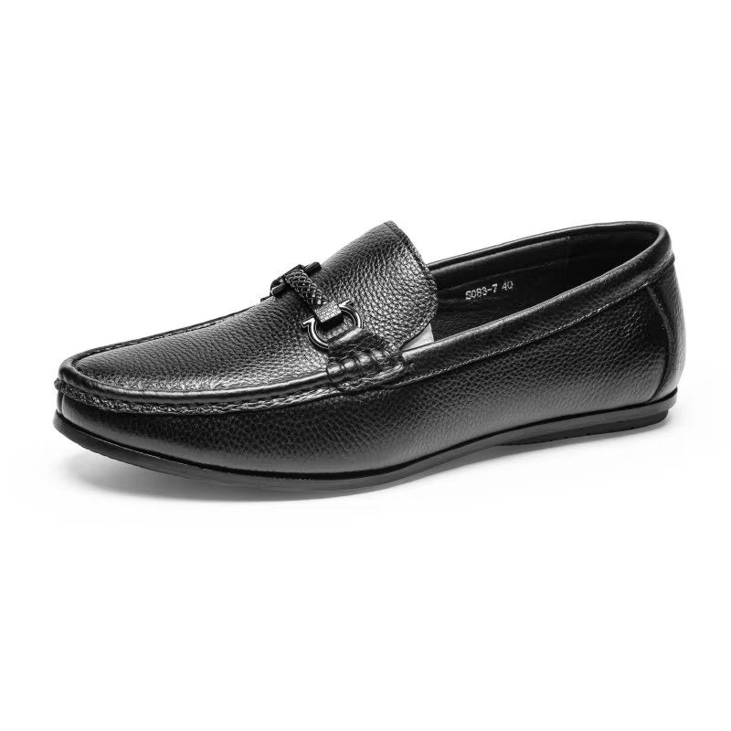 Loafers Heren Exotische Instaploafers Met Metalen Neus - Zwart