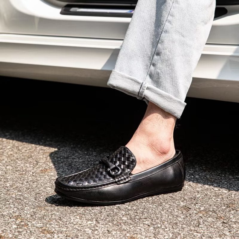 Loafers Heren Exotische Instaploafers Met Metalen Neus - Zwart