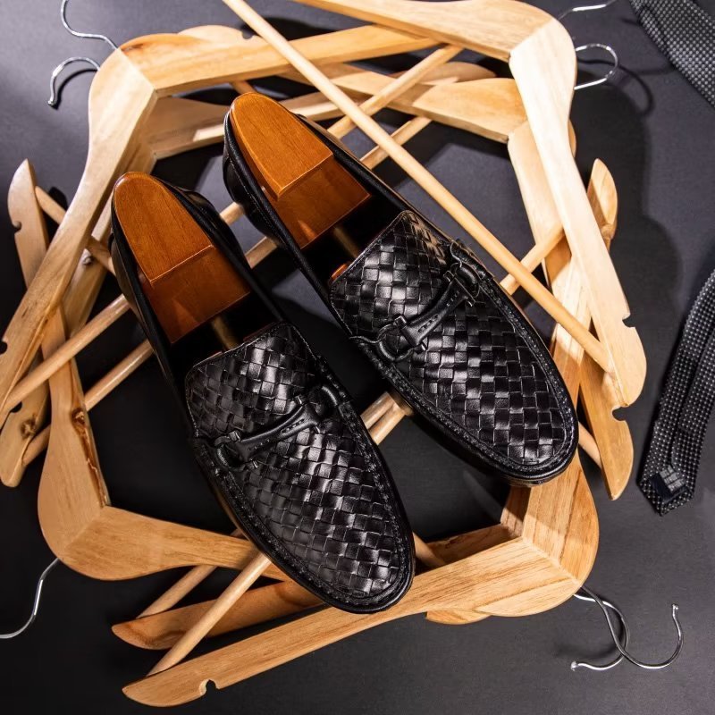 Loafers Heren Exotische Instaploafers Met Metalen Neus - Zwart