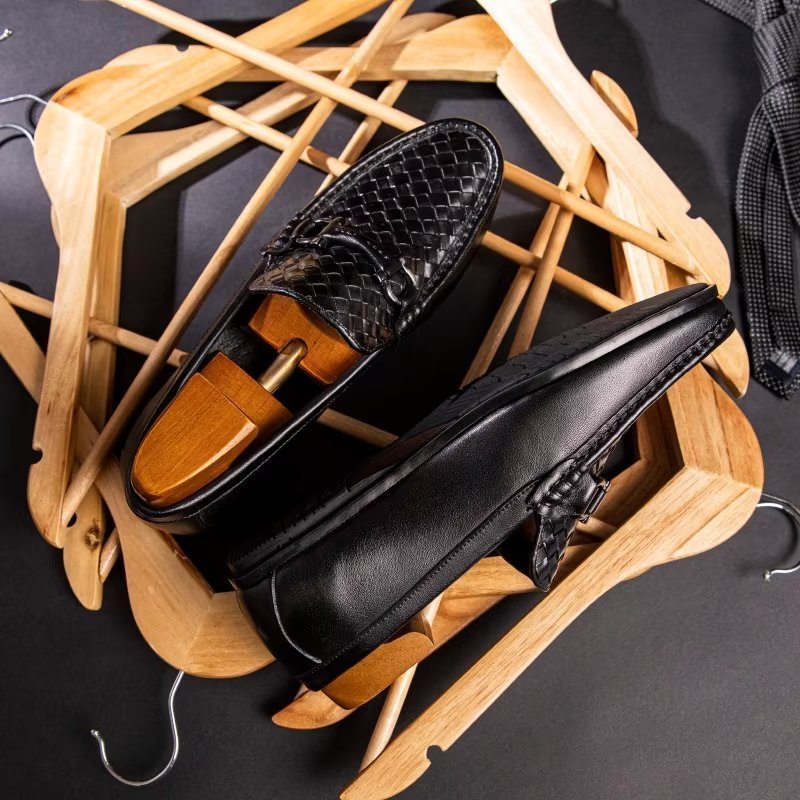 Loafers Heren Exotische Instaploafers Met Metalen Neus - Zwart