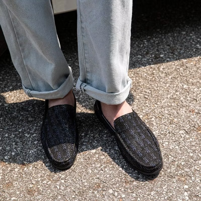 Loafers Heren Exotische Instaploafers Met Metalen Neus - Zwart