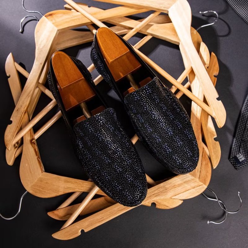 Loafers Heren Exotische Instaploafers Met Metalen Neus - Zwart