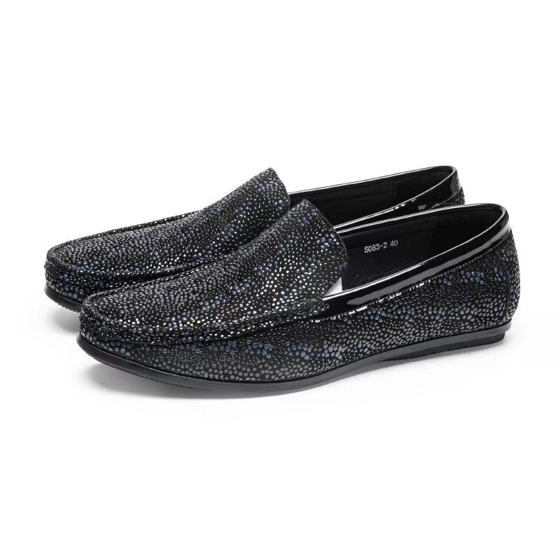 Loafers Heren Exotische Instaploafers Met Metalen Neus - Zwart