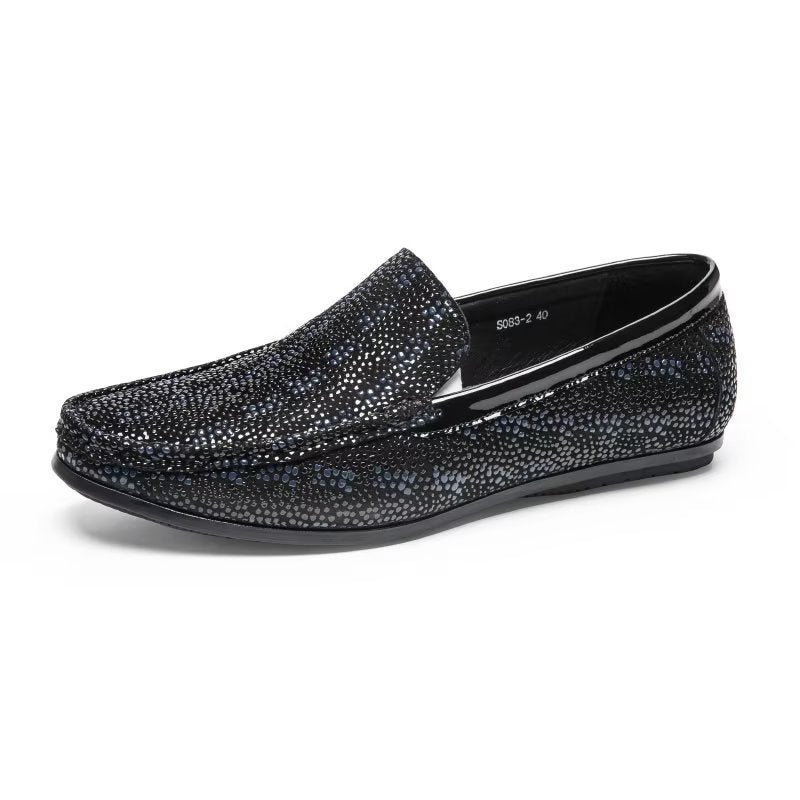 Loafers Heren Exotische Instaploafers Met Metalen Neus - Zwart