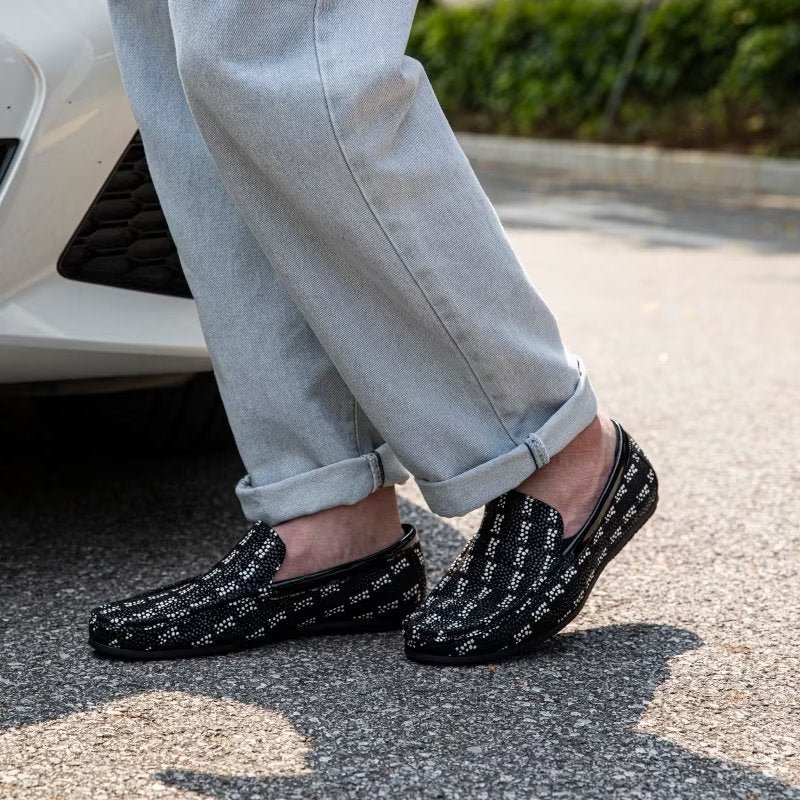 Loafers Heren Exotische Instaploafers Met Metalen Neus - Zwart