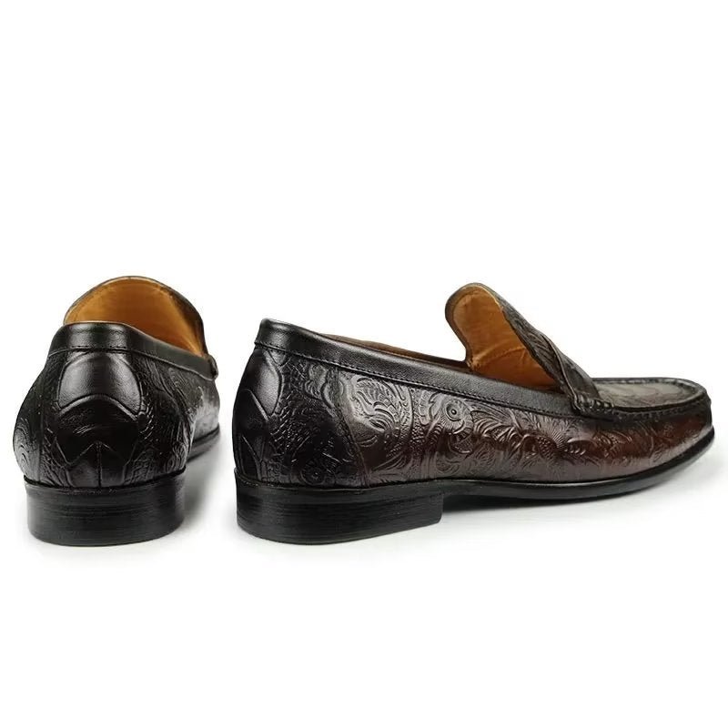 Loafers Heren Exotische Instaploafers Met Metalen Neus - Koffie