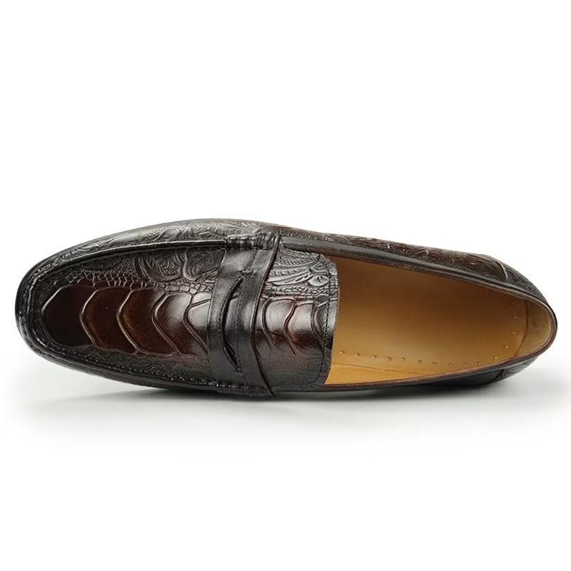 Loafers Heren Exotische Instaploafers Met Metalen Neus - Koffie